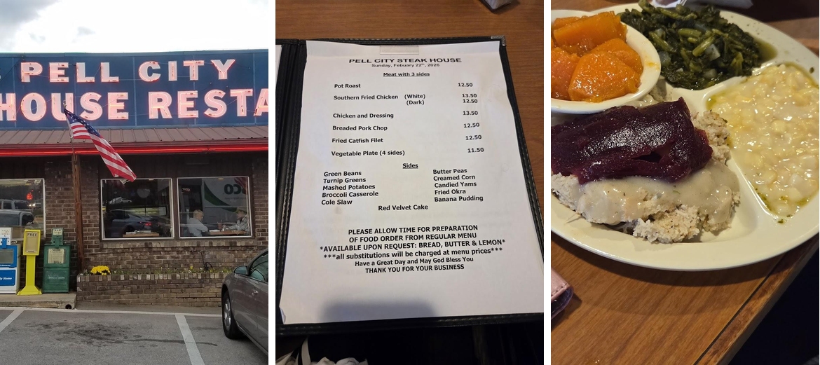 Pell City Steak House Restaurant Menu