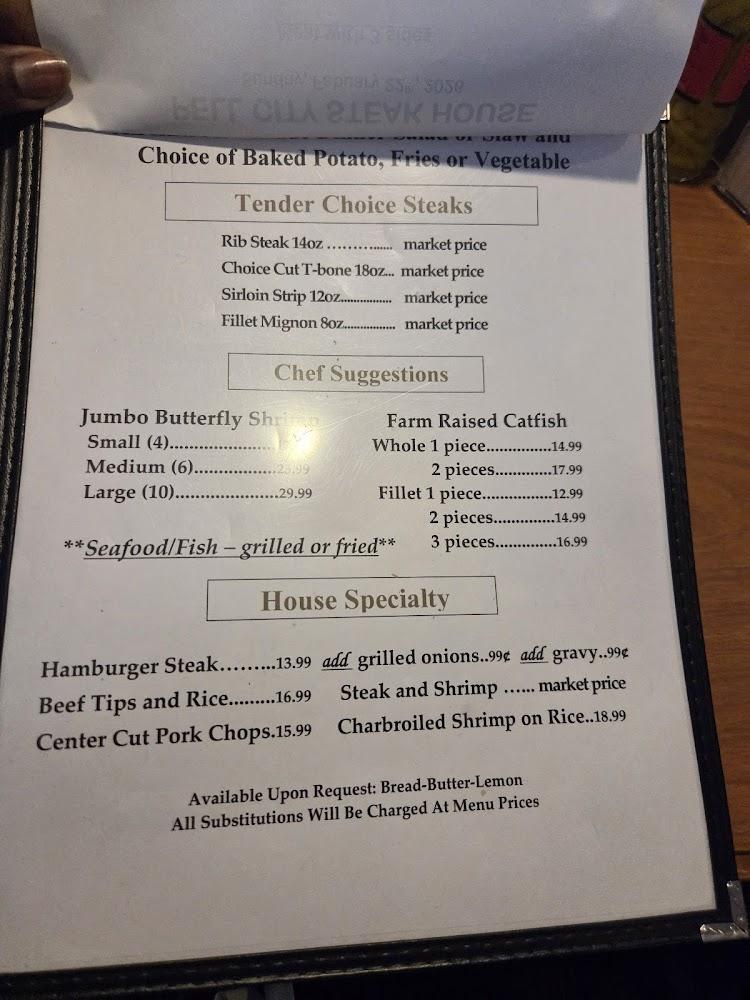 Pell City Steak House Restaurant Menu image 2